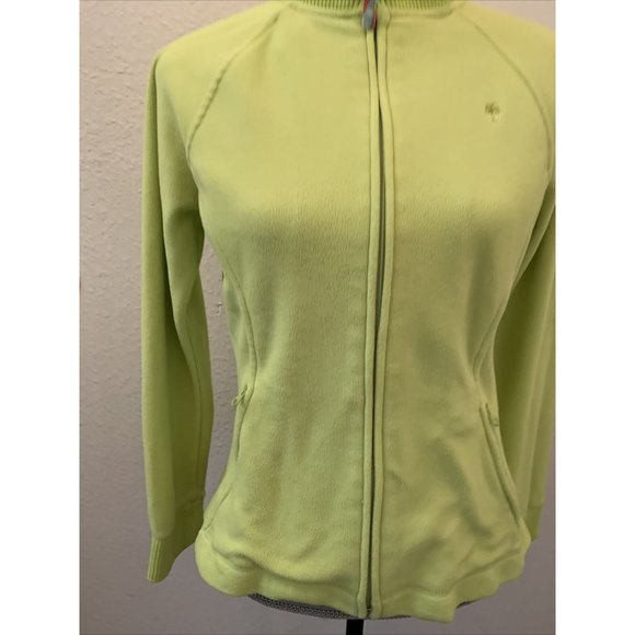 Lilly Pulitzer lime green fleece jacket coat small Warm Full Zip Excellent RARE - Picture 3 of 9